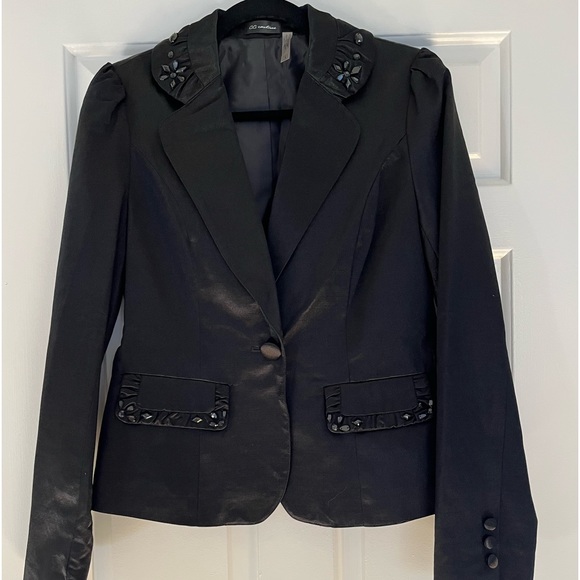 Satiny Black Blazer - Picture 1 of 7